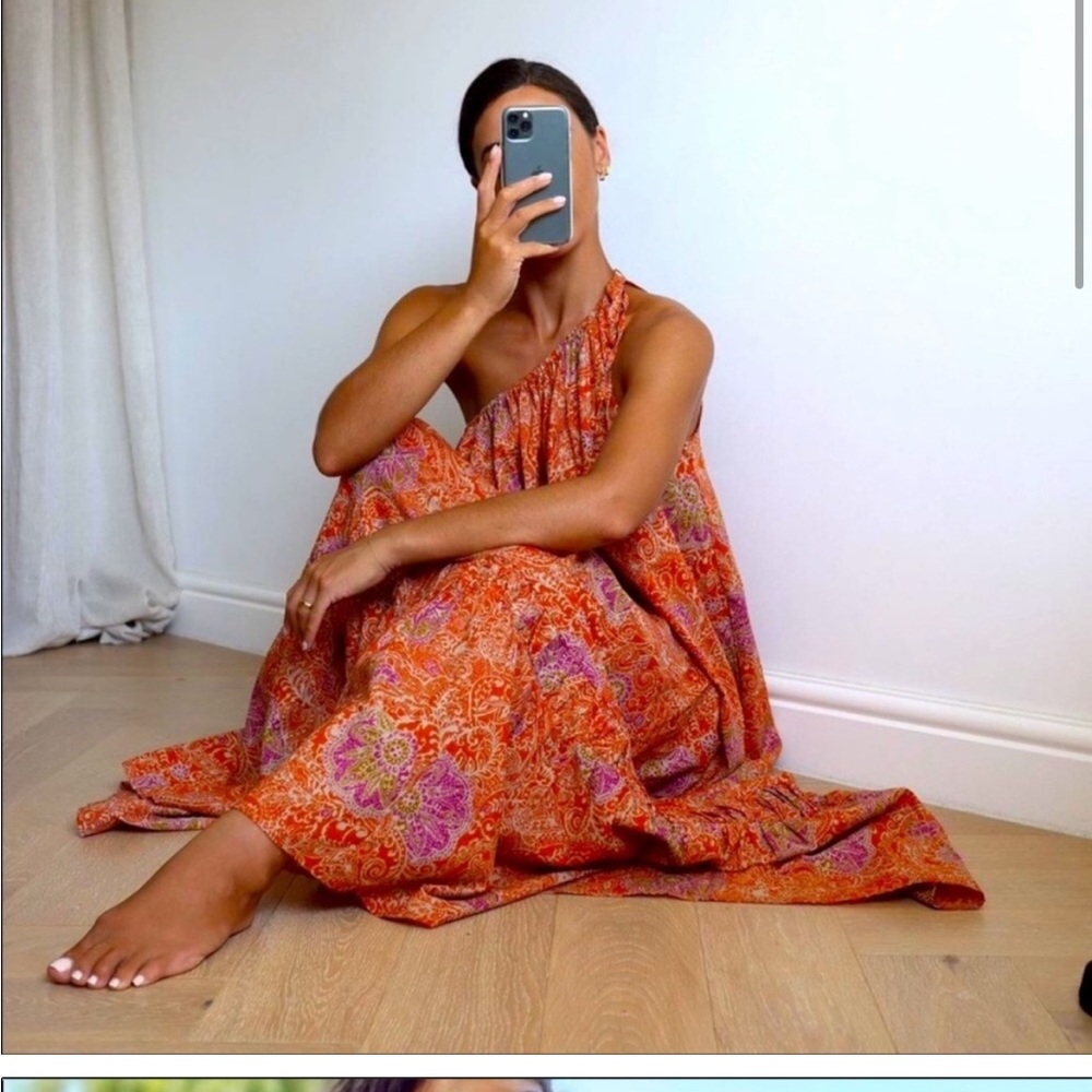 Zara Printed Asymmetric Dress M